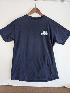 Vintage The Citadel Soffe T-Shirt M Bulldogs Military Shirt Blue Medium